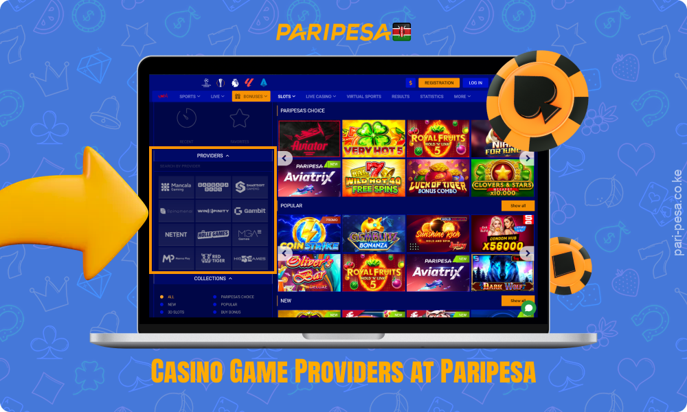 Paripesa Kenya Casino partners with over 130 game providers, offering casino innovations as soon as they are released