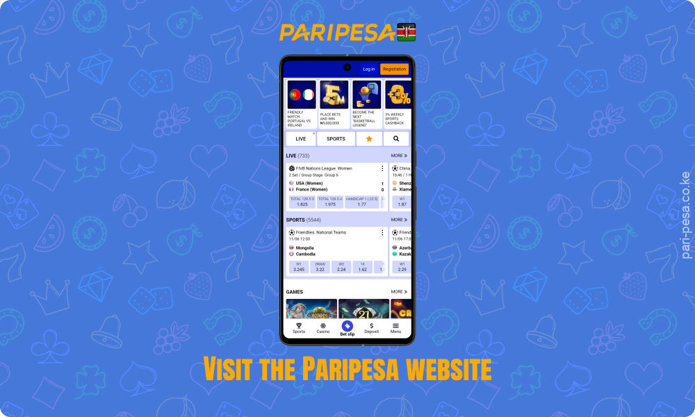 To install Paripesa APK on Android, visit the Paripesa website through the browser on your smartphone and follow the instructions