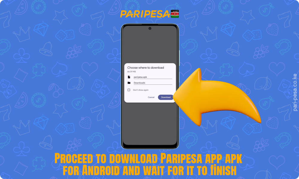 To install Paripesa APK on Android, proceed with the download and wait for it to complete