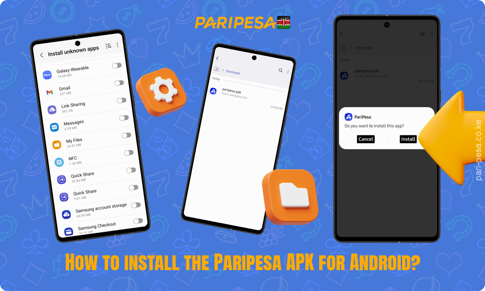 To install Paripesa APK on Android, allow installation from the internet, open the file and follow the on-screen instructions