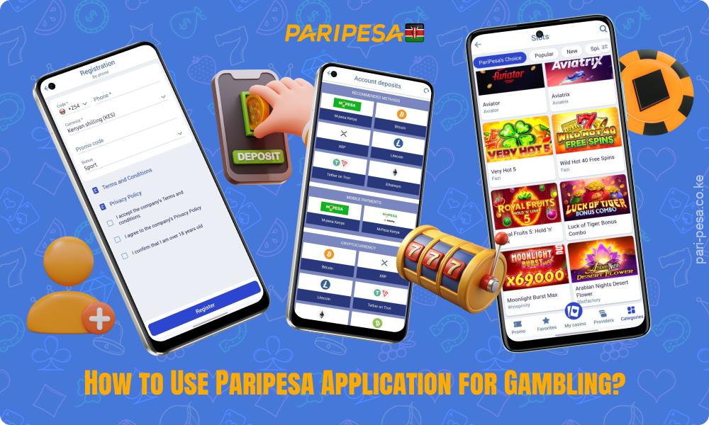 To start playing on the Paripesa mobile app, sign up, make a deposit and bet on sports or casino games