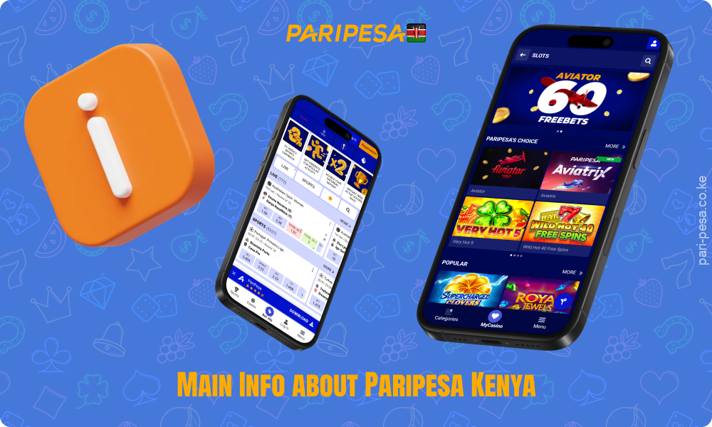 Paripesa Kenya bookmaker offers betting on 40+ sports, cyber sports and 7000+ casino games from licensed providers