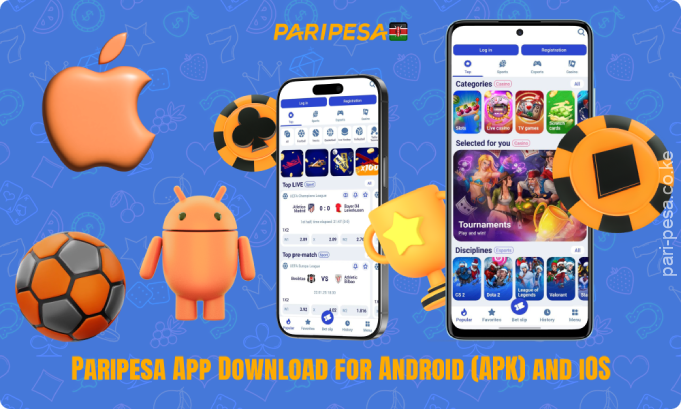 Players from Kenya can download the Paripesa mobile app for Android and iOS from the casino's official website and enjoy all the sports betting and casino features wherever they like