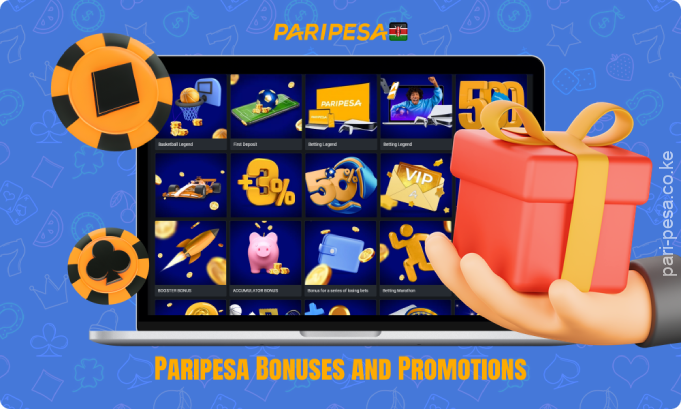 Paripesa offers bonuses for Kenyan players including a welcome package of up to KES 200,000, 150 free spins and other promotions for betting and casino games