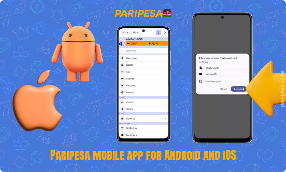 Download the Paripesa mobile app for Android and iOS from the official website to bet and play casino games on the go