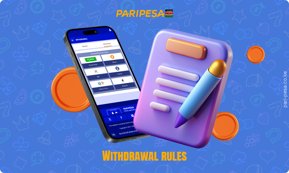 Paripesa only allows withdrawals to the payment systems through which deposits were made and requires KYC verification to prevent fraud